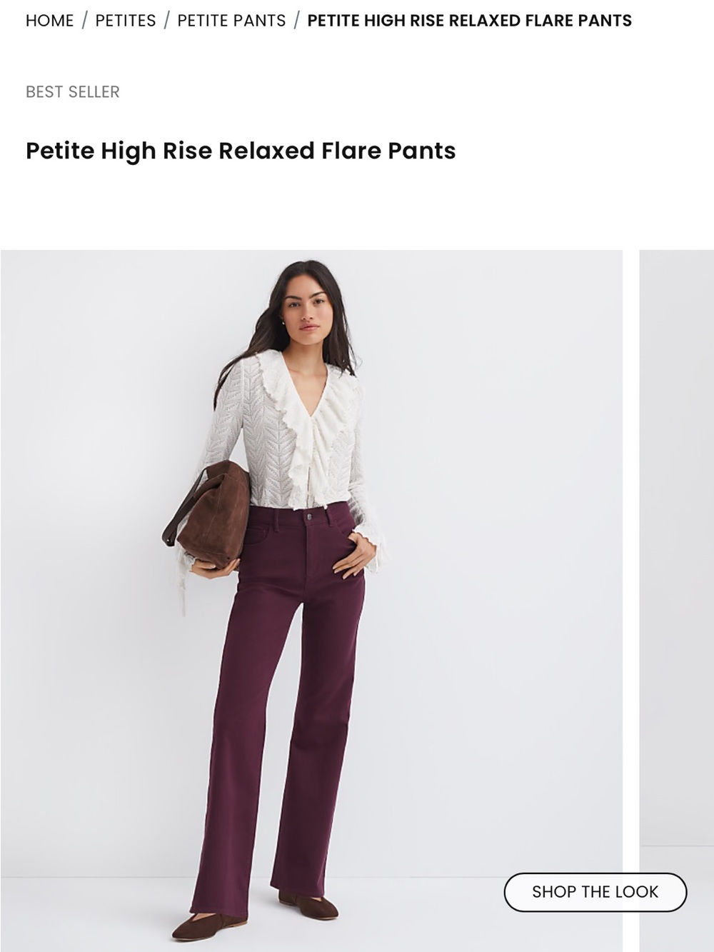 LOFT Petite High Rise Relaxed Flare Jeans - Plum